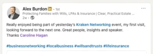 Testimonial from Alex Burdon, Get Kraken CIC & Kraken Networking