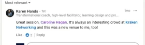 Testimonial from Karen Hands, Get Kraken CIC & Kraken Networking