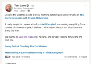 Testimonial from Tom Laws, Get Kraken CIC & Kraken Networking